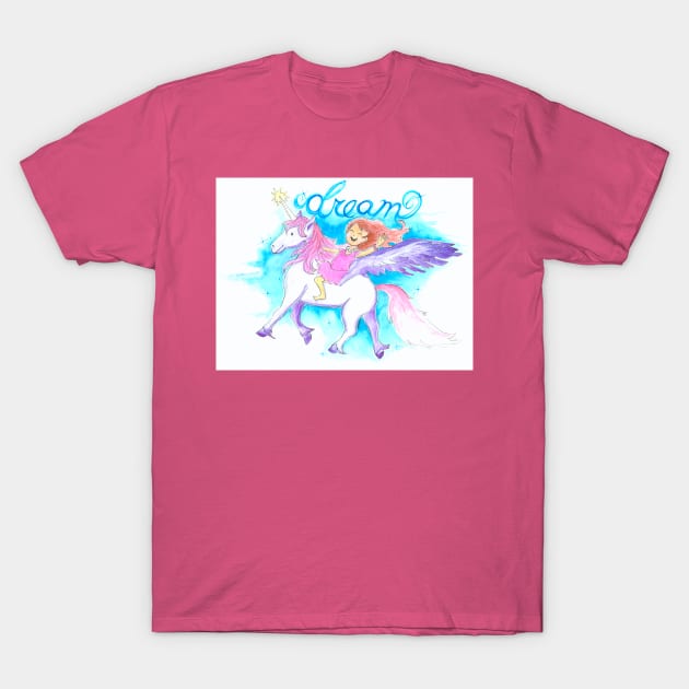 Dream Unicorn Pegasus T-Shirt by StephaniePerryArt
